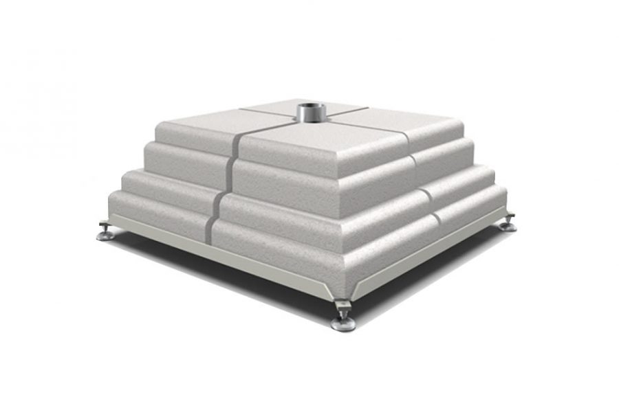 Iron base with 8 concrete weights set