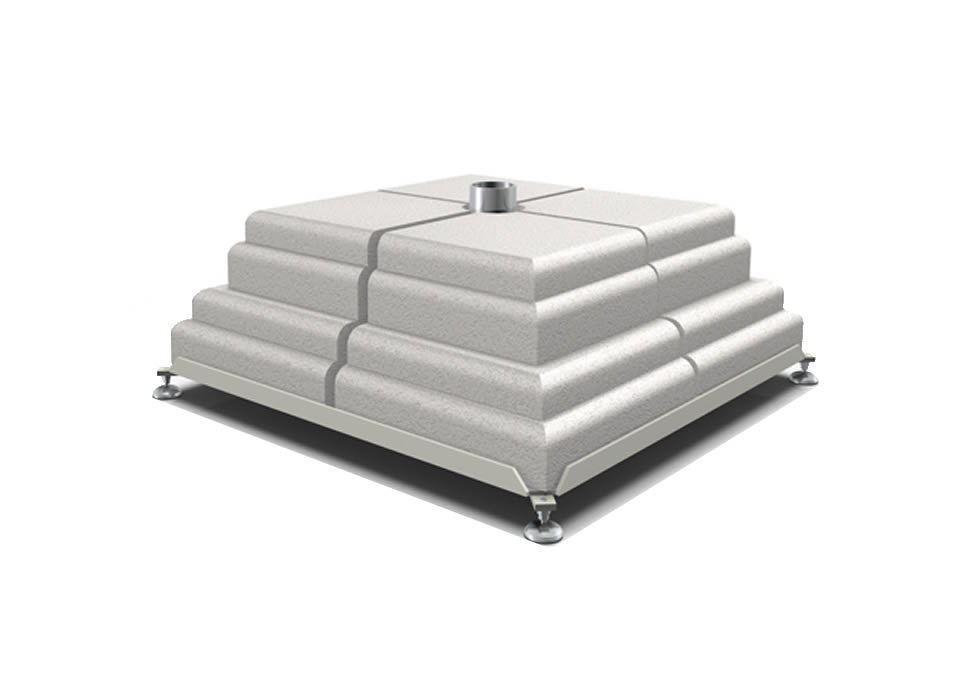 Iron base with 8 concrete weights set Poggesi